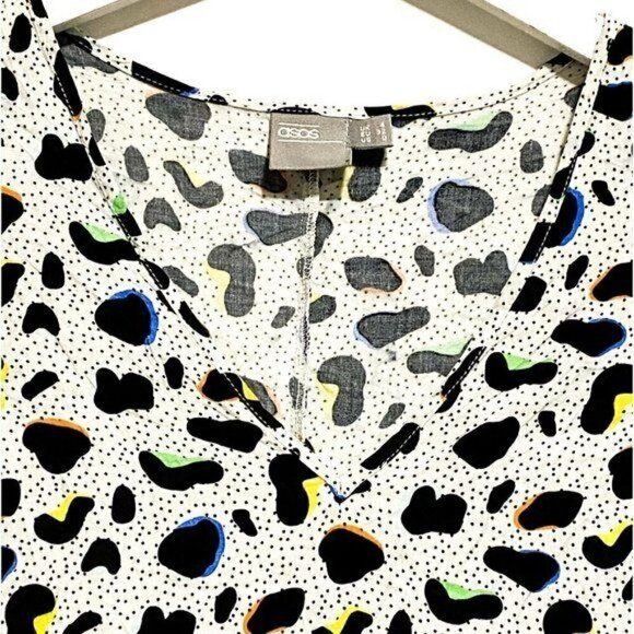 ASOS printed short sleeve blouse with peplum hem,0 - Picture 3 of 8